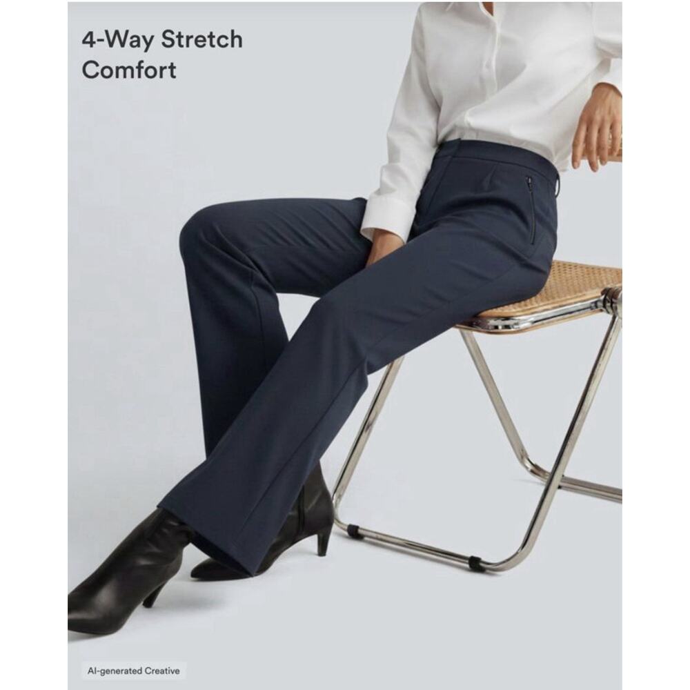 Halara FlexDayStretch Mid Rise Side Zipper Pocket Work Flare Pants med petite - Picture 6 of 8